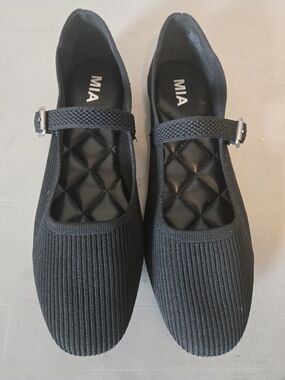 MIA Black Knit Mary Jane Loafers